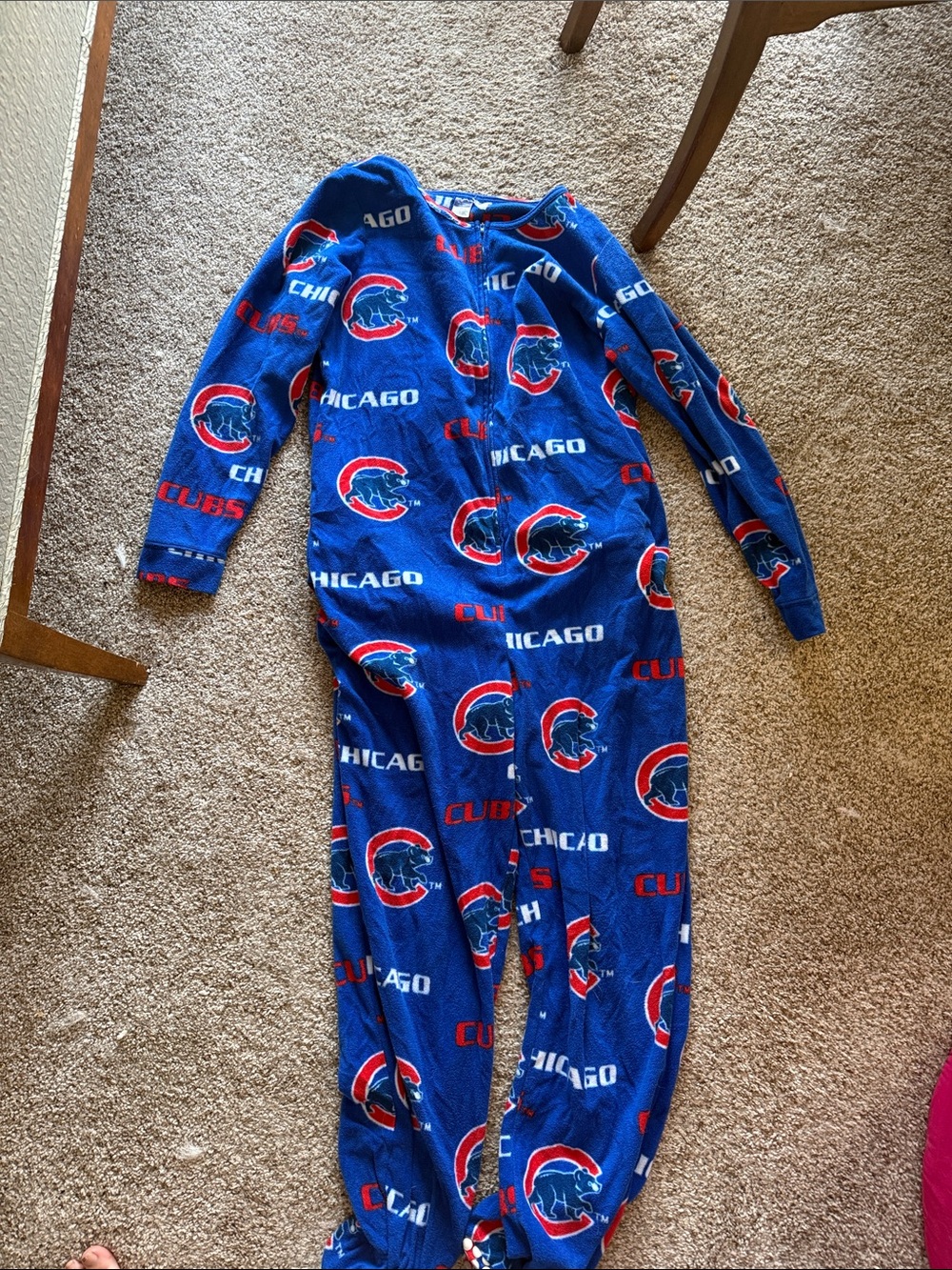 Chicago Cubs Royal Blue Fleece One-Piece Jumpsuit